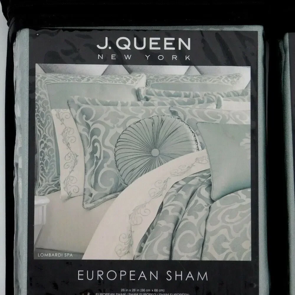 J. Queen Lombardi Spa Green Reversible Euro Pillow Sham 26